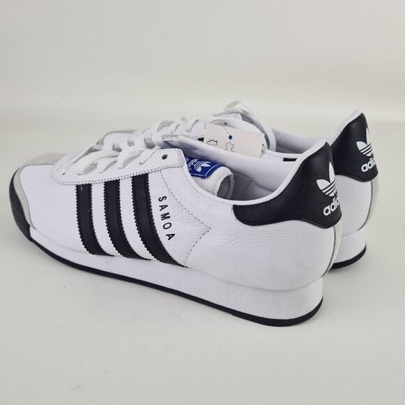 adidas Originals SAMOA Lea White Black Mens Shoes Lthr Sneakers Size 7.5 - Picture 6 of 11